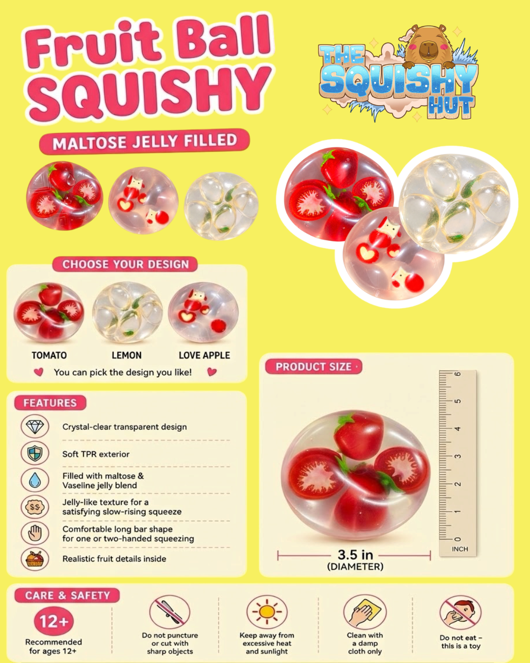 (Jelly Texture) Fruit Ball Squishy