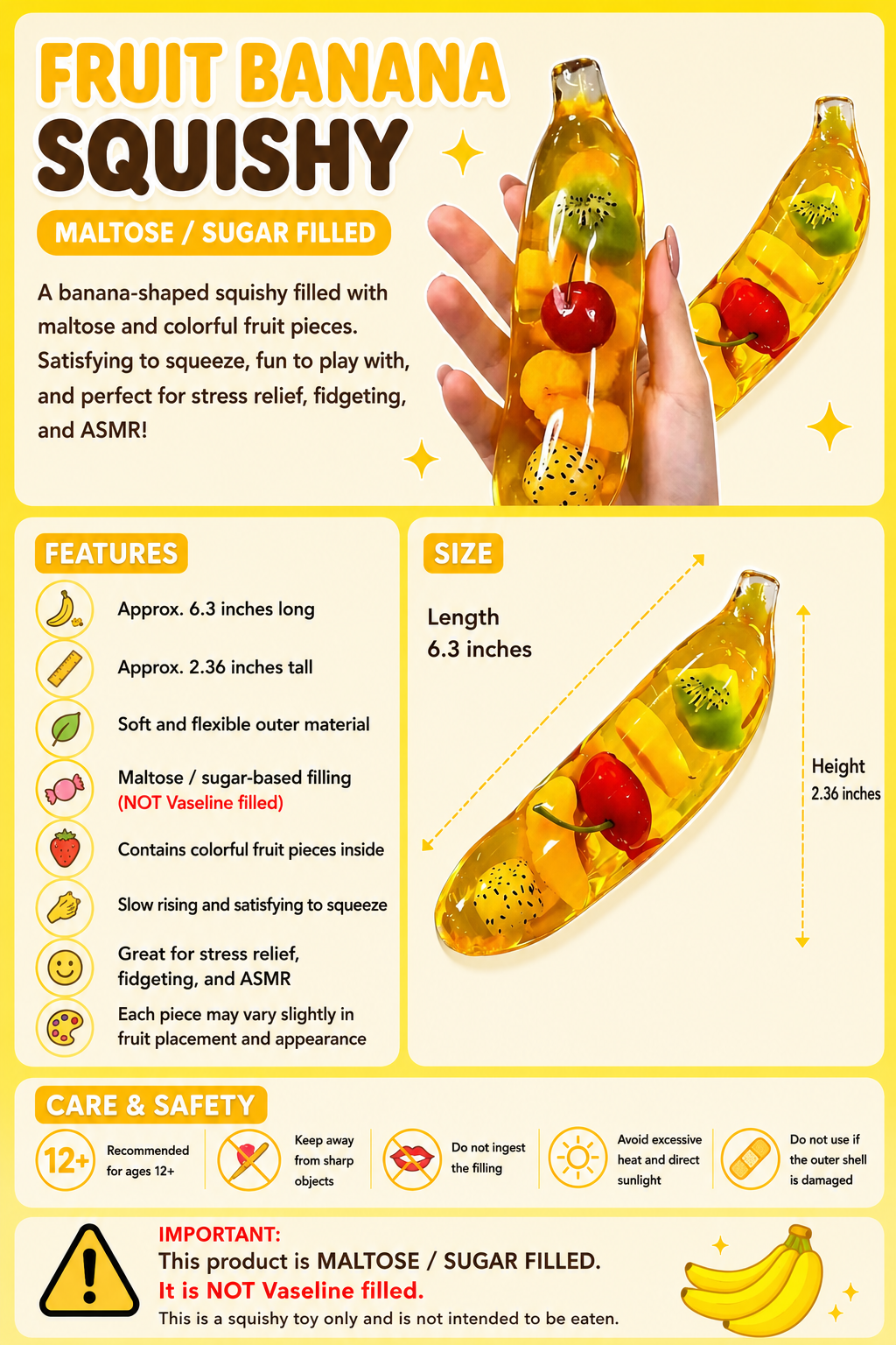 (Sugar Filled) Fruit Banana Squishy