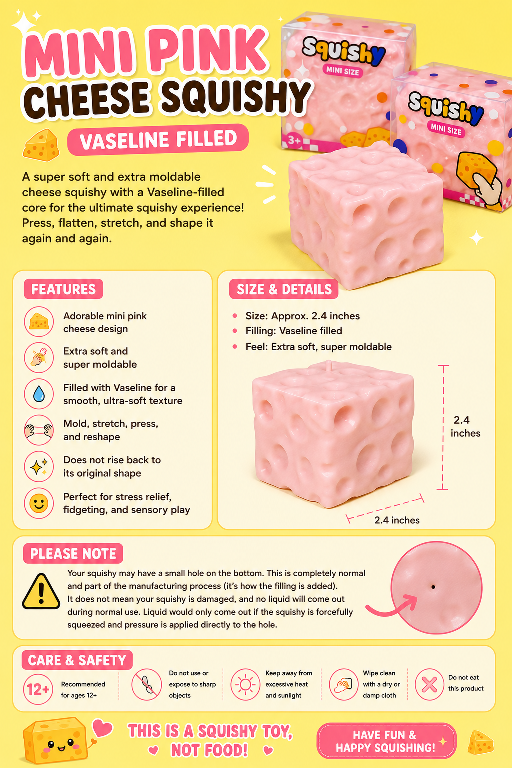 (Vaseline Filled) Mini Pink Cheese