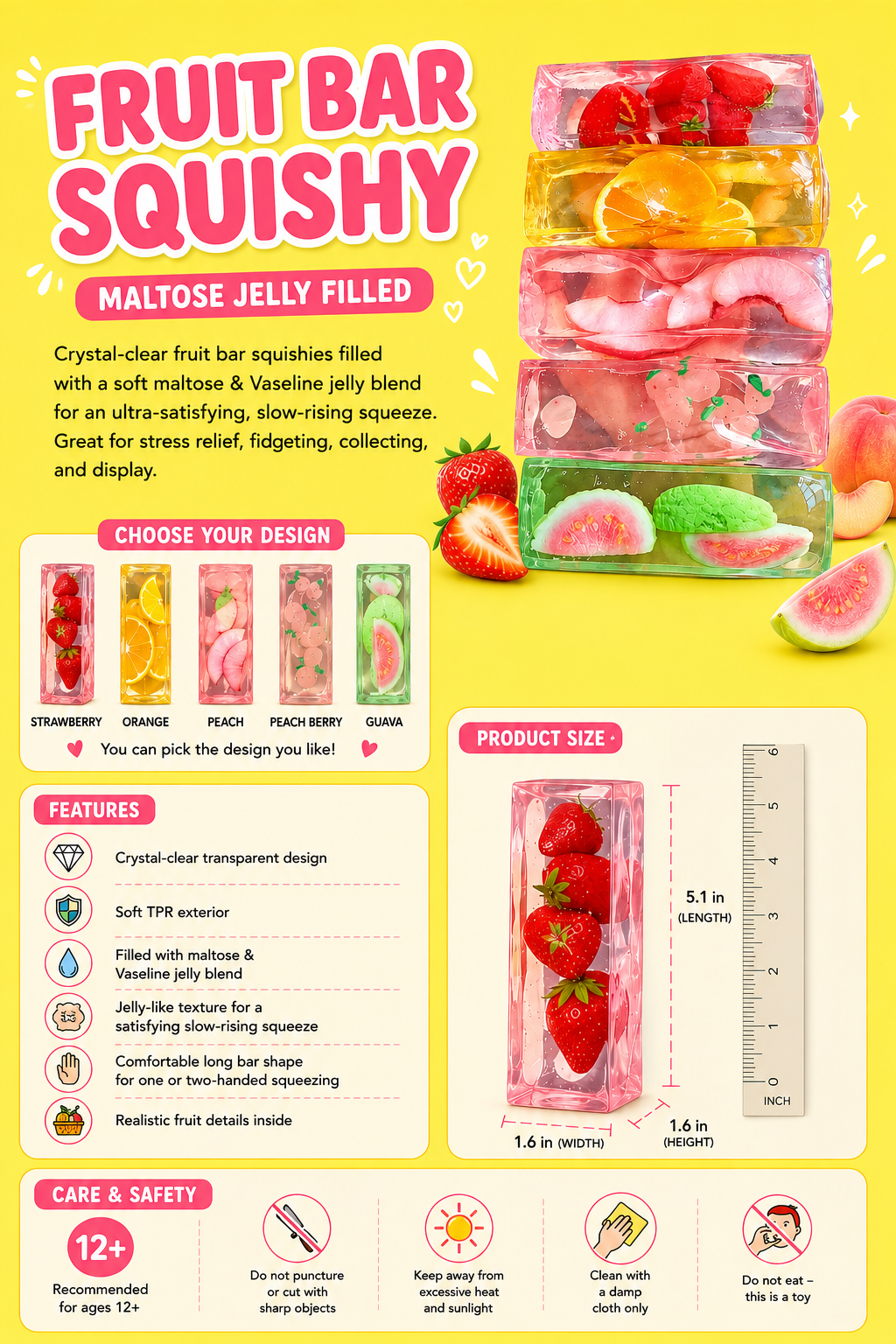 (Jelly Texture) Fruit Bar Squishy